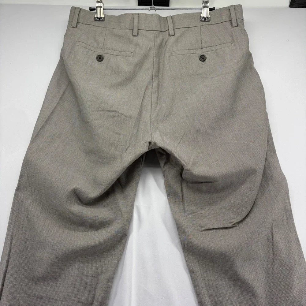 Banana Republic Mens Gray NonIron Tailored Slim Fit Dress Pants 32x34 Fits 32x33